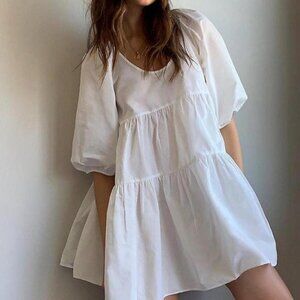 Aritzia Wilfred Fantasy White Babydoll Dress